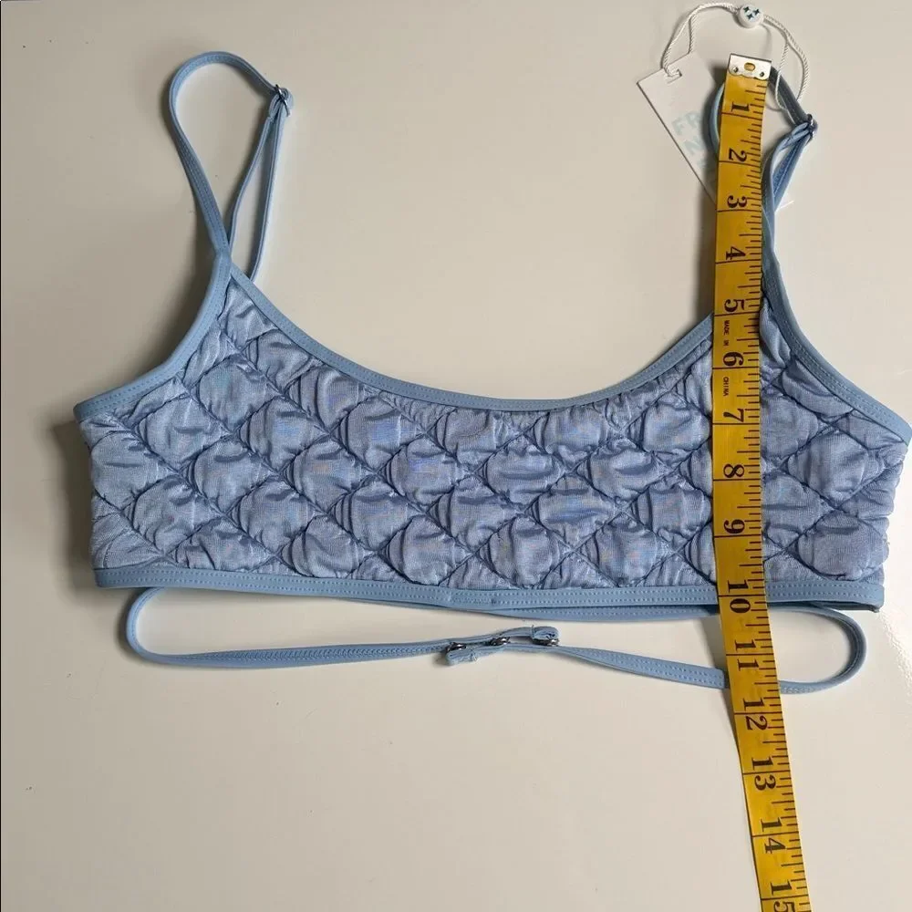 Frankie’s Bikini Waco Wrap Bralette Bikini Top In Baby Blue